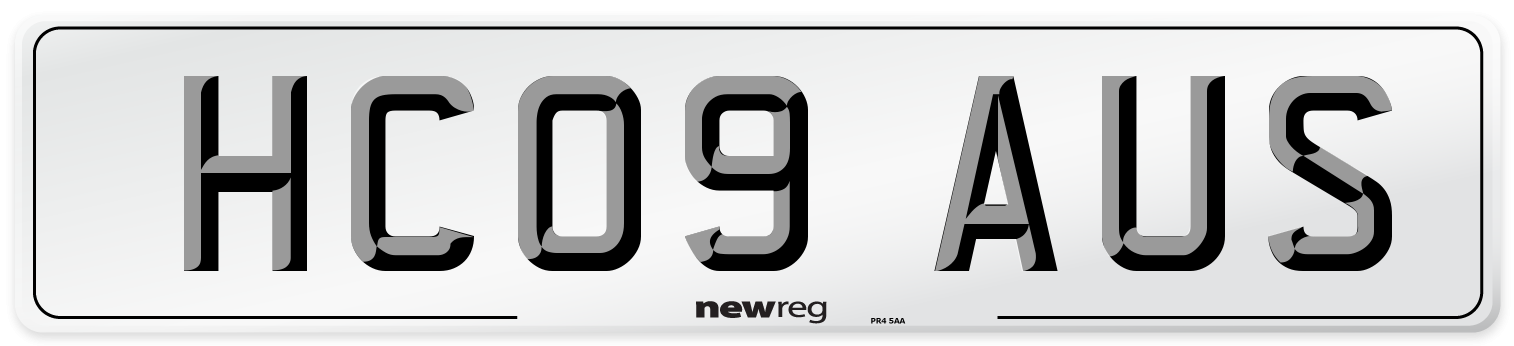 HC09 AUS Number Plate from New Reg
